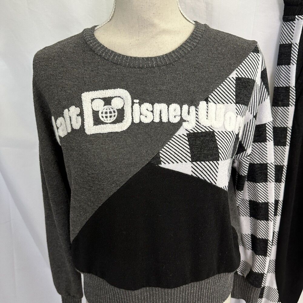 Disney Parks Plaid Patchwork Pullover Sweater Top… - image 3
